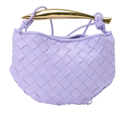 Intrecciato Baby Sardine, &pound;1,200, Handbags, Purple, Leather, Front view